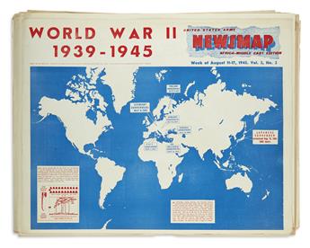 (WORLD WAR II.) United States Army Information Branch. Large collection of Newsmap issues.